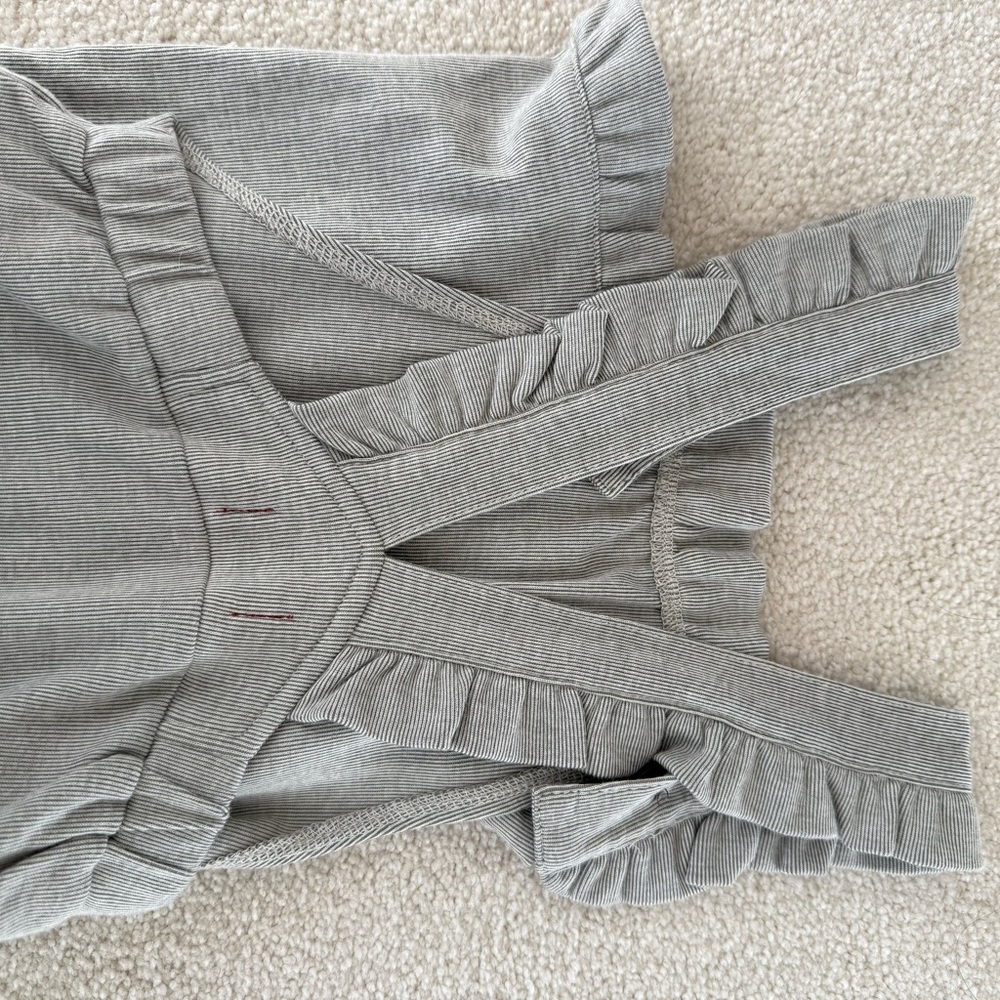 Milkbarn Gray Ruffled Overalls - Picture 4 of 5